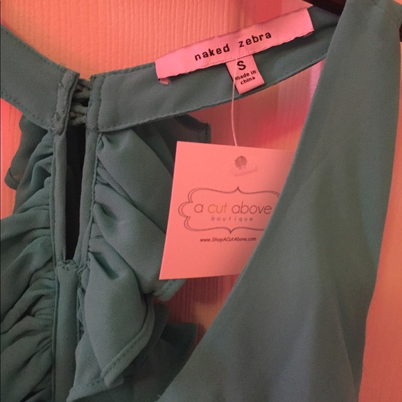 NWT Naked Zebra Ruffle Racerback Blouse - Picture 2 of 5